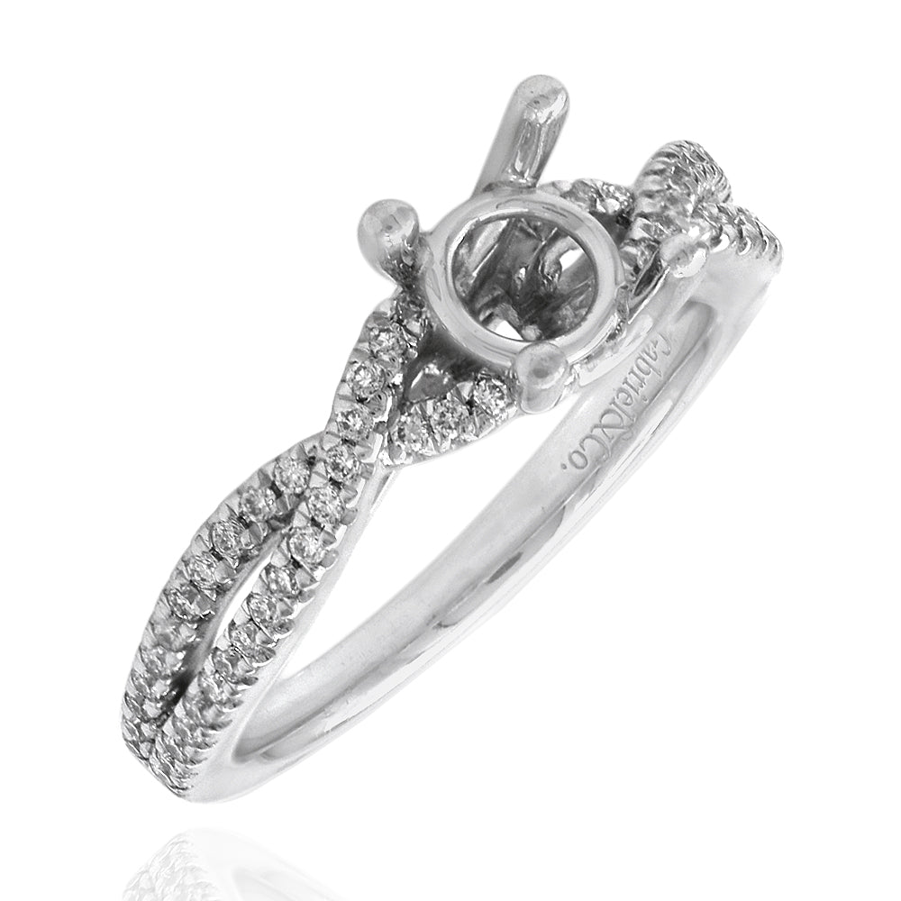Gabriel & Co. Gina Platinum Diamond Crossover Engagement Semi Mount