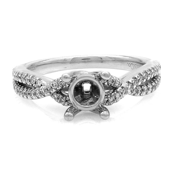 Gabriel & Co. Gina Platinum Diamond Crossover Engagement Semi Mount