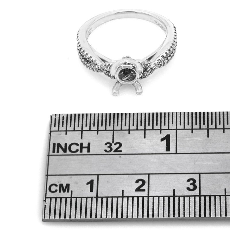 Gabriel & Co. Gina Platinum Diamond Crossover Engagement Semi Mount