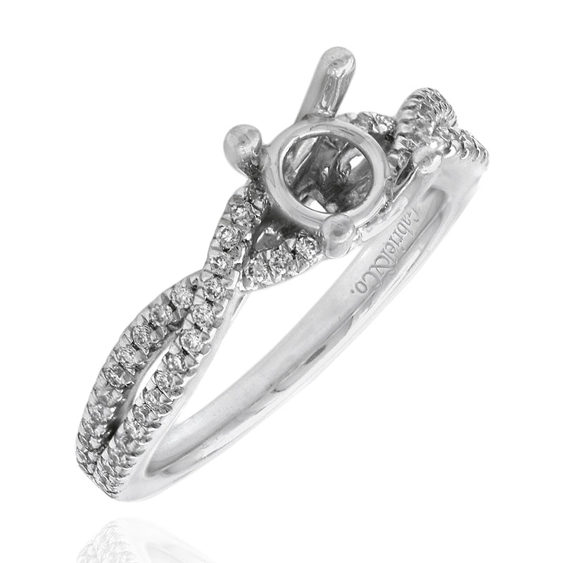 Gabriel & Co. Gina Platinum Diamond Crossover Engagement Semi Mount