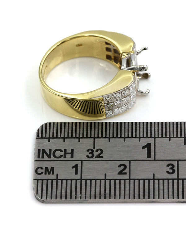 Christopher Designs Invisible Princess Diamond Ring Mounting in Gold