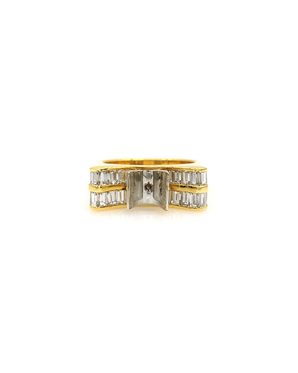 Baguette Diamond Tension Ring Mounting in Gold