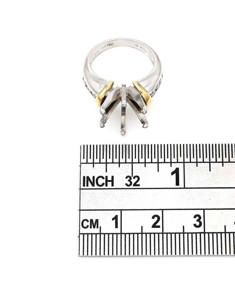 Diamond Ring Mounting in Platinum and Gold