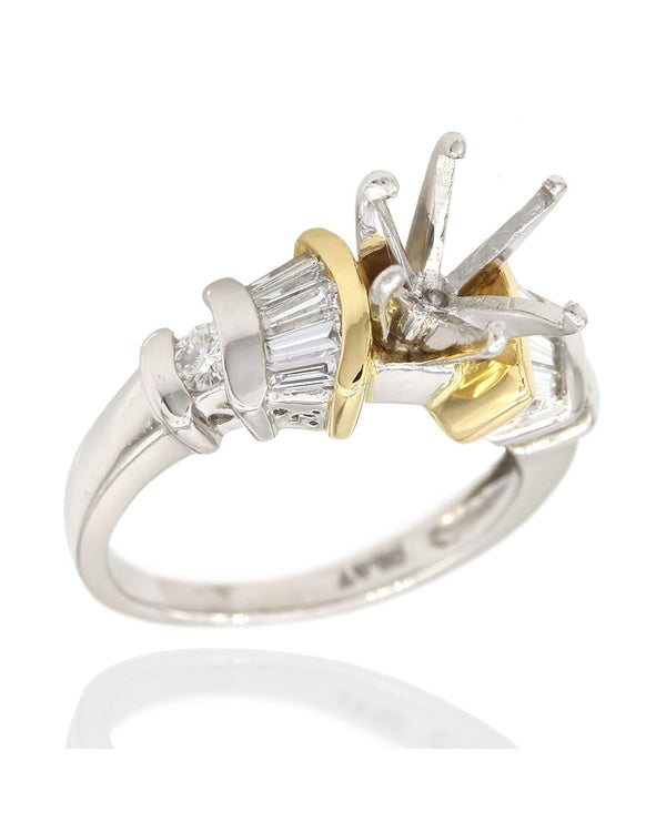 Diamond Engagement Ring Mounting in Gold