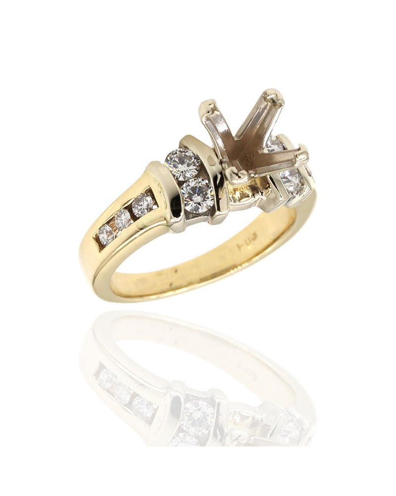 Diamond Engagement Ring Mounting in Gold