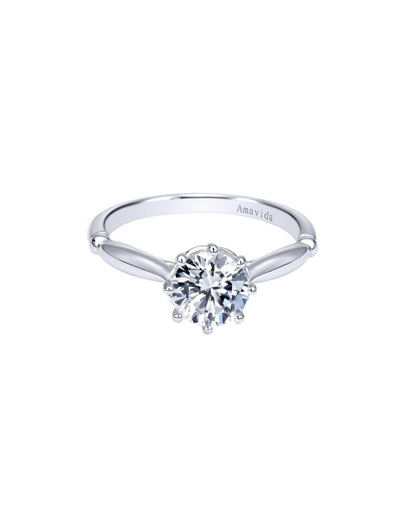 Gabriel & Co. Amavida Solitaire Ring Mounting in 18K White Gold