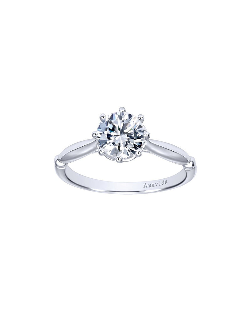 Gabriel & Co. Amavida Solitaire Ring Mounting in 18K White Gold