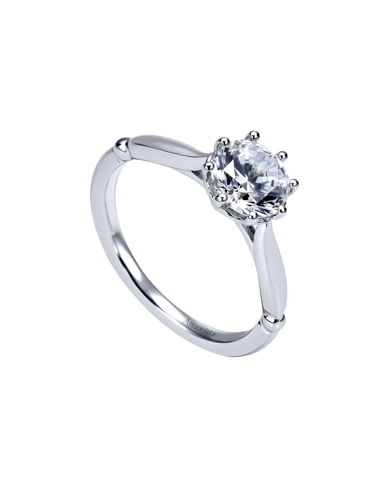 Gabriel & Co. Amavida Solitaire Ring Mounting in 18K White Gold