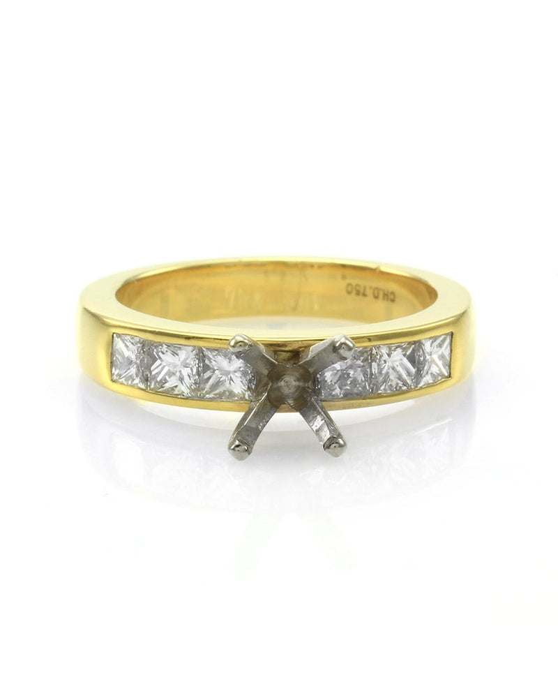 Princess Diamond Bridal Engagement Ring Mounting in Gold