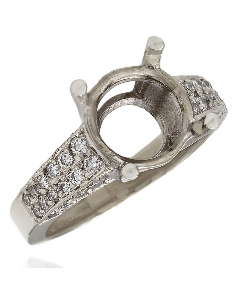 Pave Diamond Bridal Engagement Ring Mounting in Gold