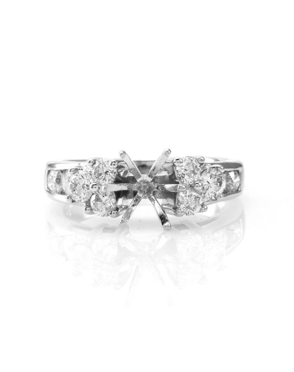 Diamond Engagement Ring Mounting in Platinum