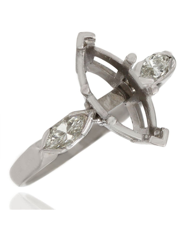 Three Stone Diamond Mounting in Platinum