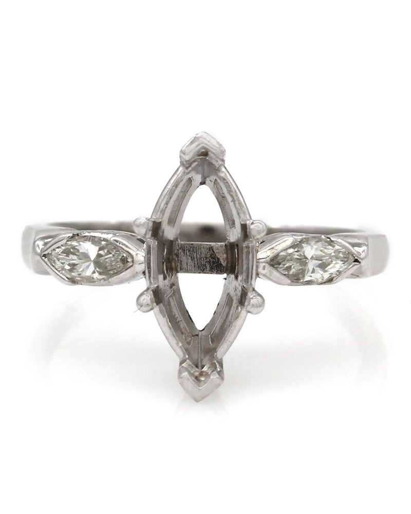 Three Stone Diamond Mounting in Platinum