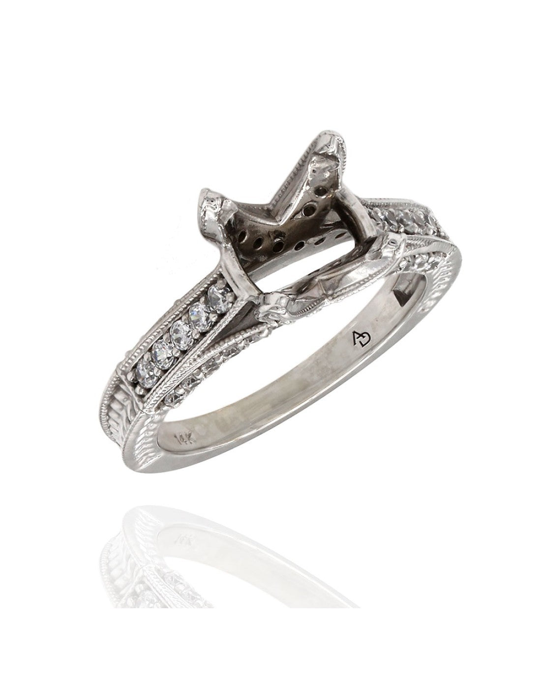 Three Sided Diamond Mounting in Gold – E.D. Marshall Jewelers™