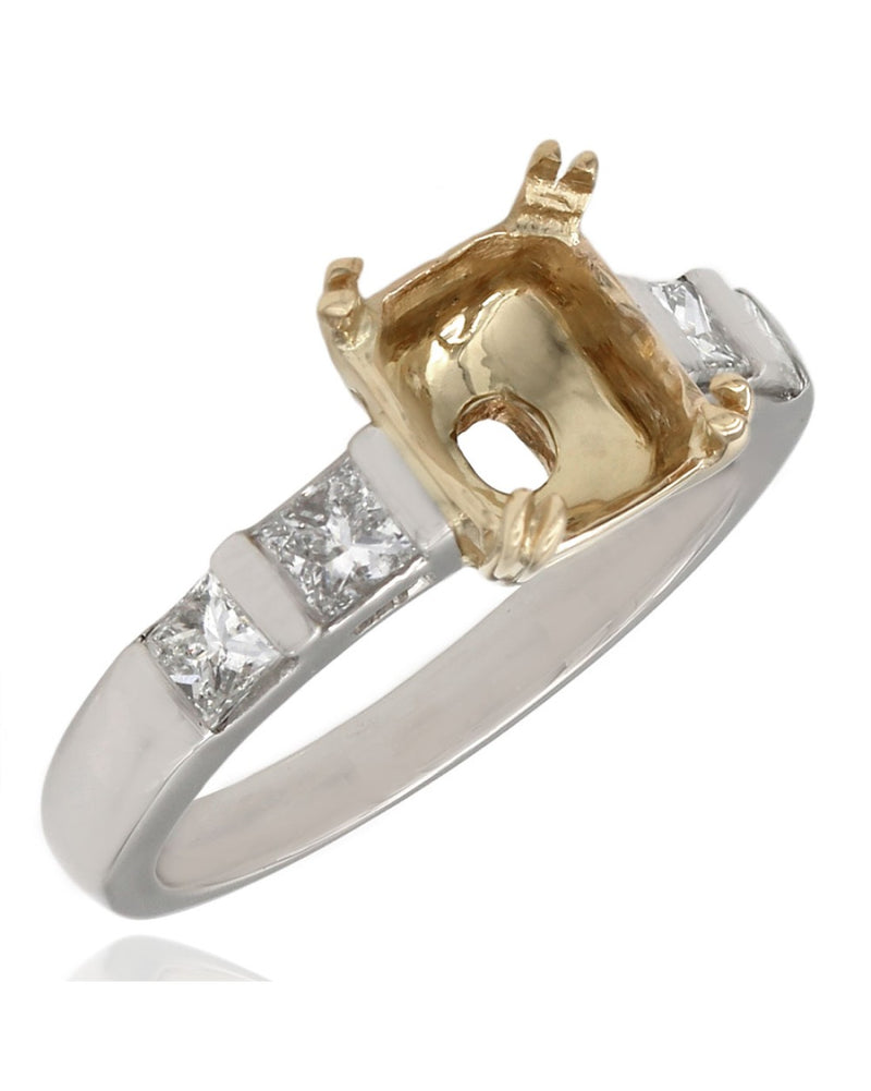 Channel Set Diamond Mounting in Platinum and Gold