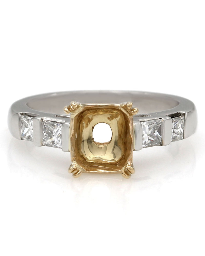 Channel Set Diamond Mounting in Platinum and Gold