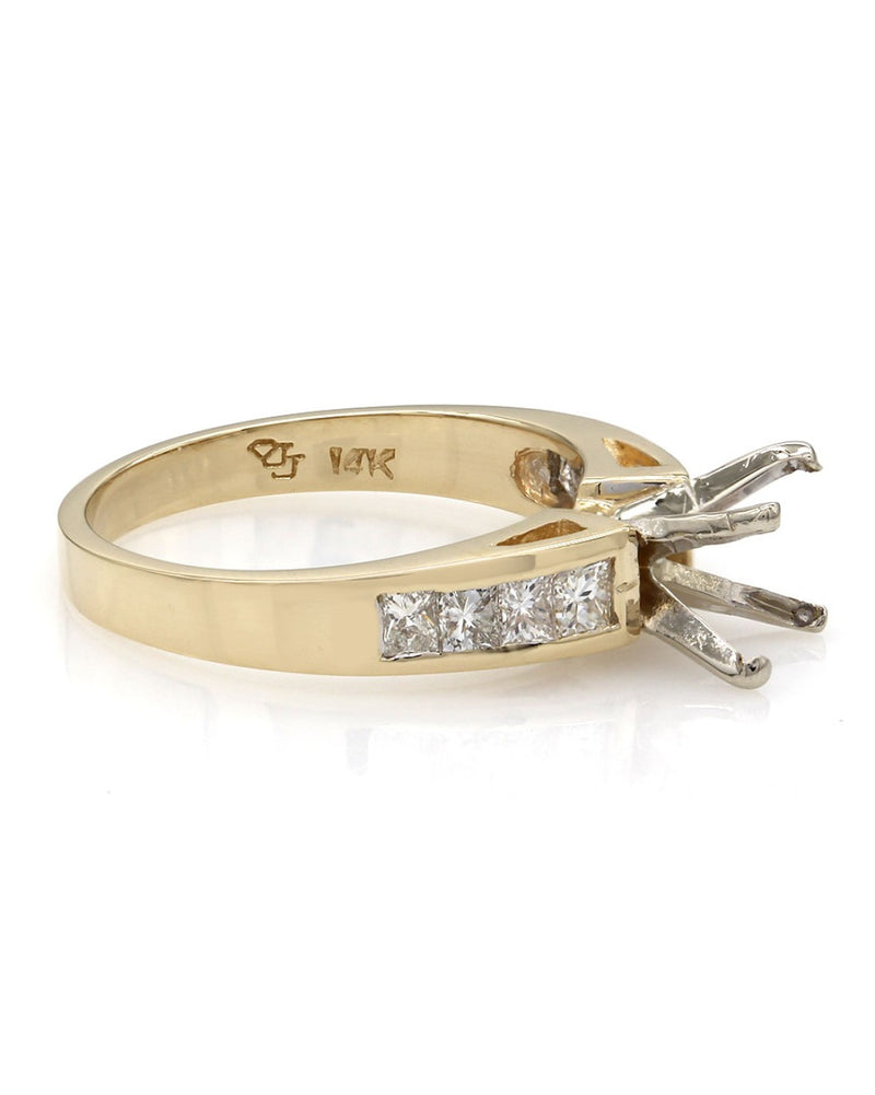 Channel Set Diamond Mounting in Gold