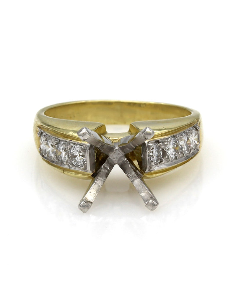 Prong Set Diamond Mounting in Gold