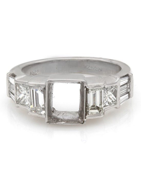 Multi-Shape Tiered Diamond Mounting in 18k White Gold