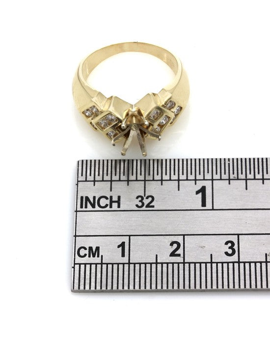 Diamond Arrow Motif Semi Mount Ring