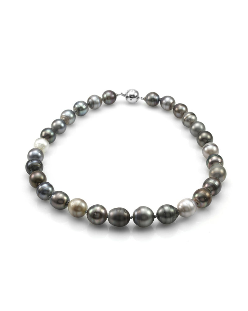 Tahitian Baroque Pearl Necklace with Diamond Ball Clasp