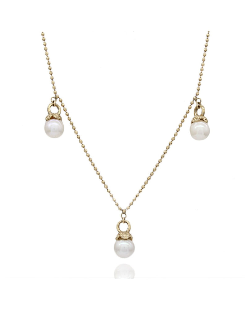 Pearl Chain Necklace in Gold