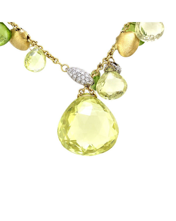 Marco Bicego Prasiolite and Peridot Lariat Necklace in Gold