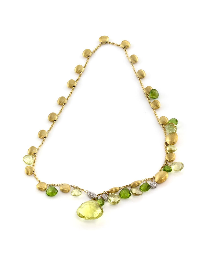 Marco Bicego Prasiolite and Peridot Lariat Necklace in Gold