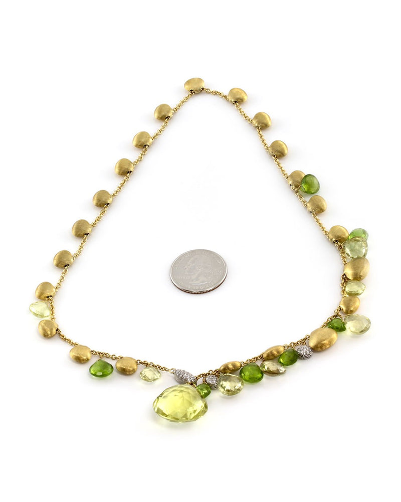 Marco Bicego Prasiolite and Peridot Lariat Necklace in Gold