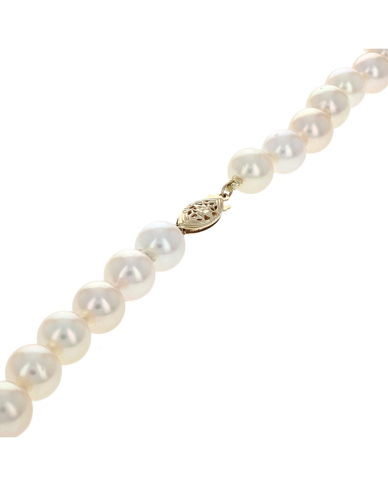 Akoya Pearl with Blue Topaz and Diamond Heart Necklace