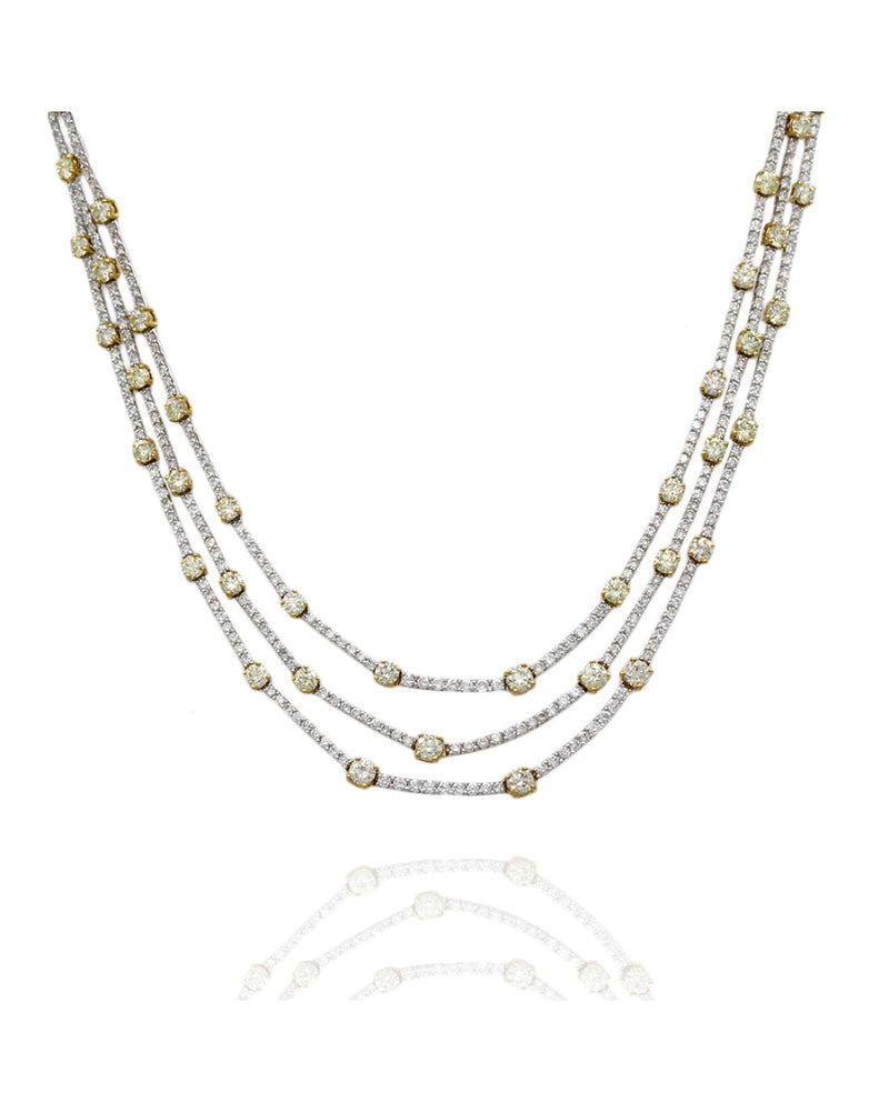 Gregg Ruth Yellow and White Diamond Necklace in Gold