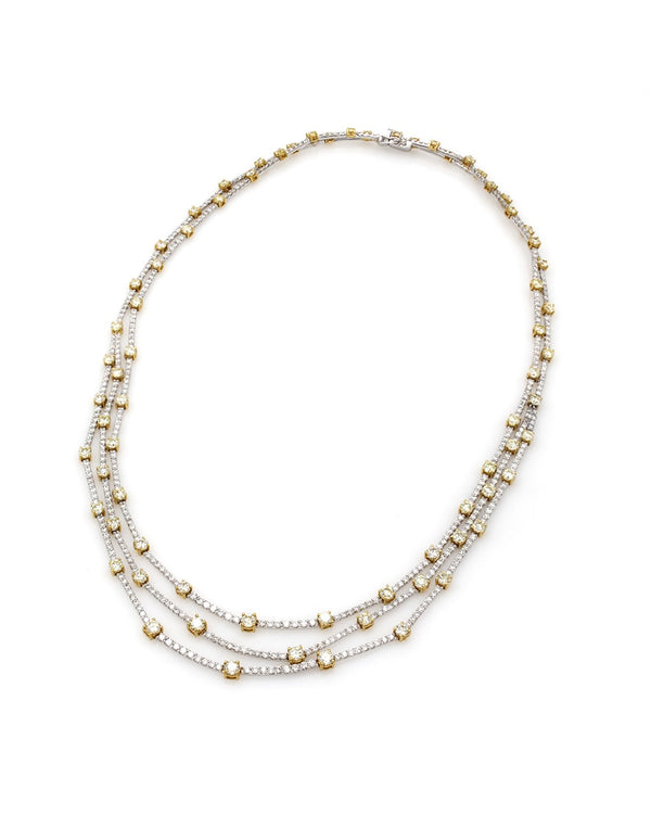 Gregg Ruth Yellow and White Diamond Necklace in Gold