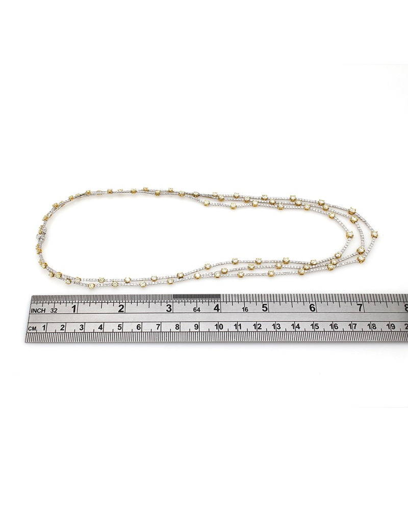 Gregg Ruth Yellow and White Diamond Necklace in Gold