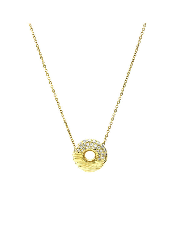 Jose Hess Diamond Donut Necklace in Yellow Gold