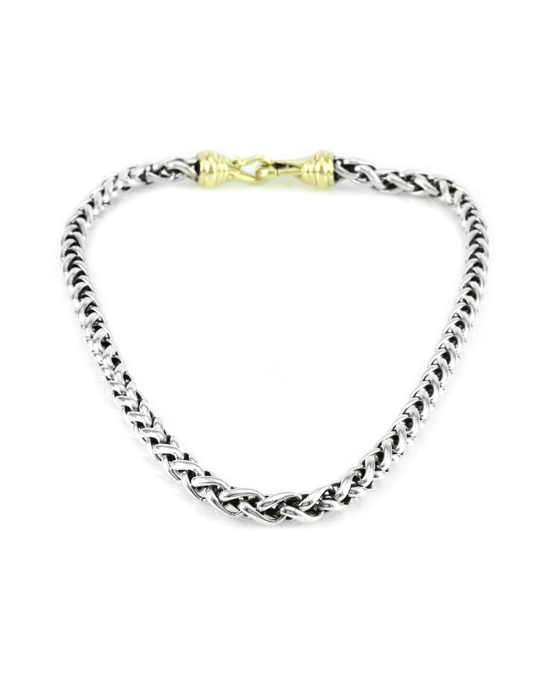 David Yurman Wheat Chain Necklace in Silver Gold