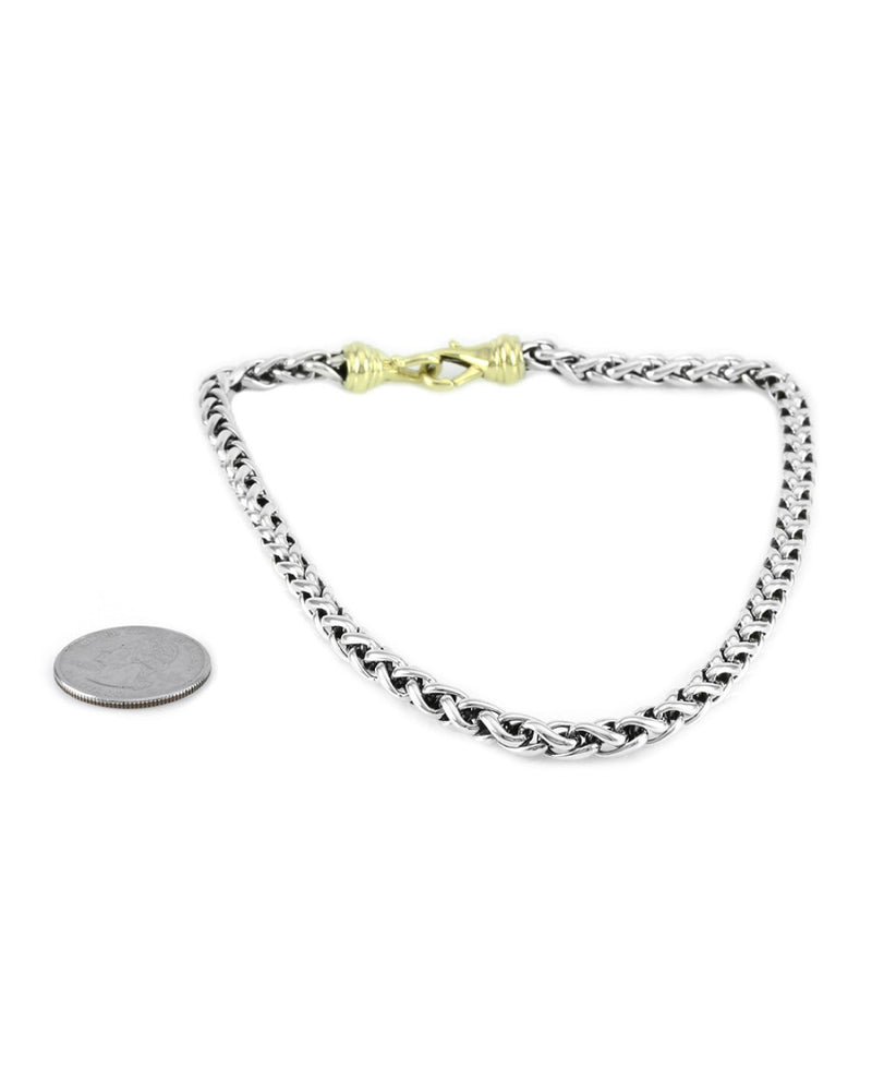 David Yurman Wheat Chain Necklace in Silver Gold