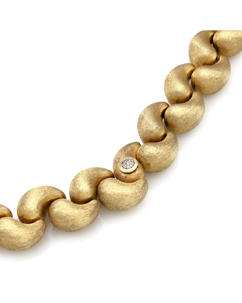 Nanis Textured Scalloped Necklace with Diamond Clasp