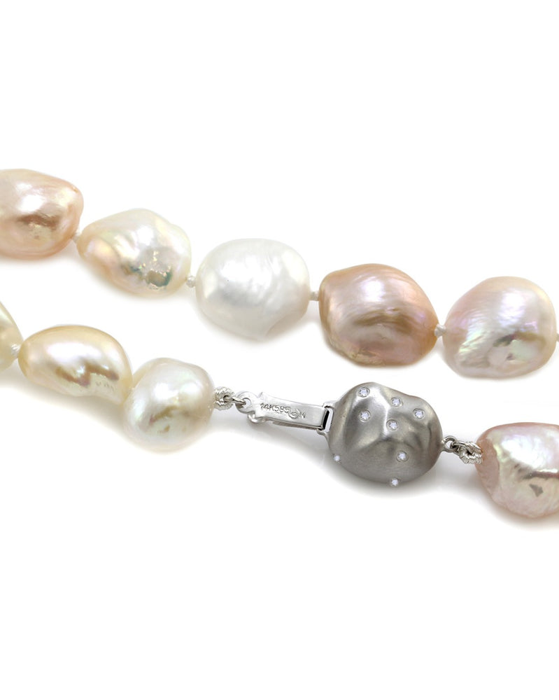 Pastel Multi-Color Freshwater Pearl Necklace with Gold Clasp