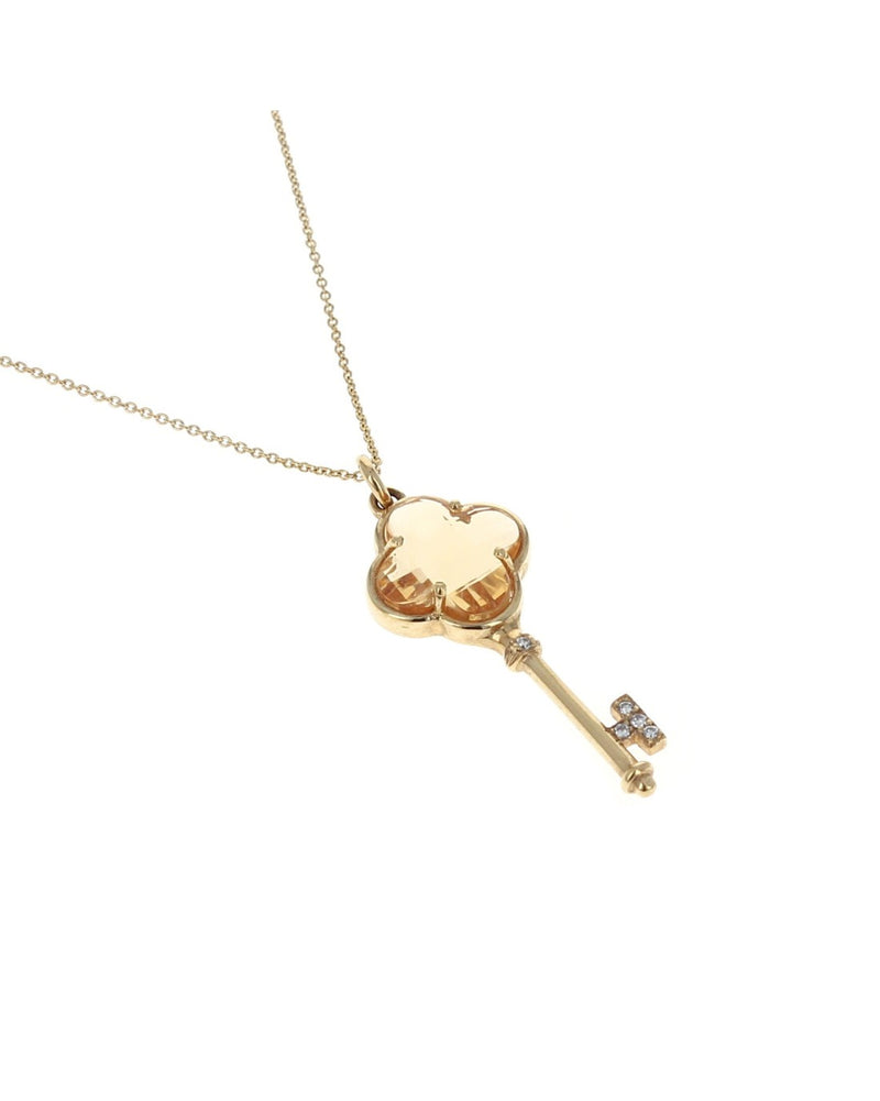 Norman Covan Citrine and Diamond Accent Key Necklace