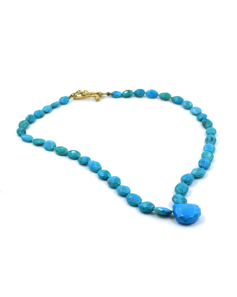 Robin Rotenier Turquoise Necklace with Gold Clasp