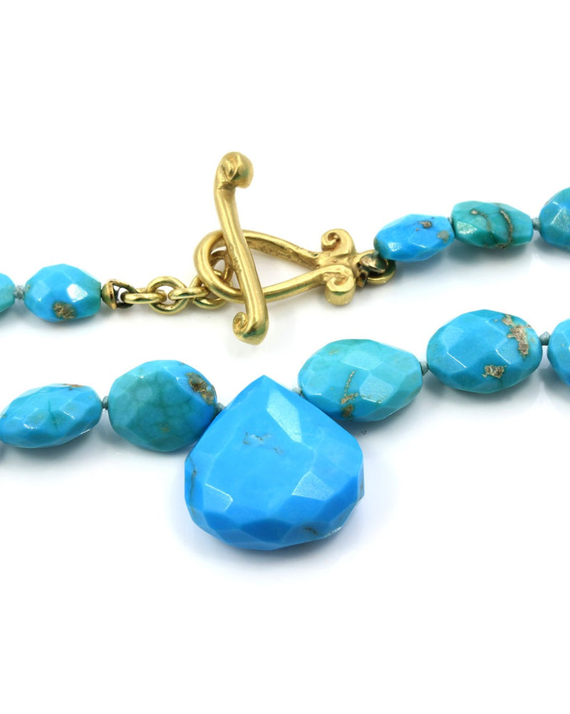 Robin Rotenier Turquoise Necklace with Gold Clasp