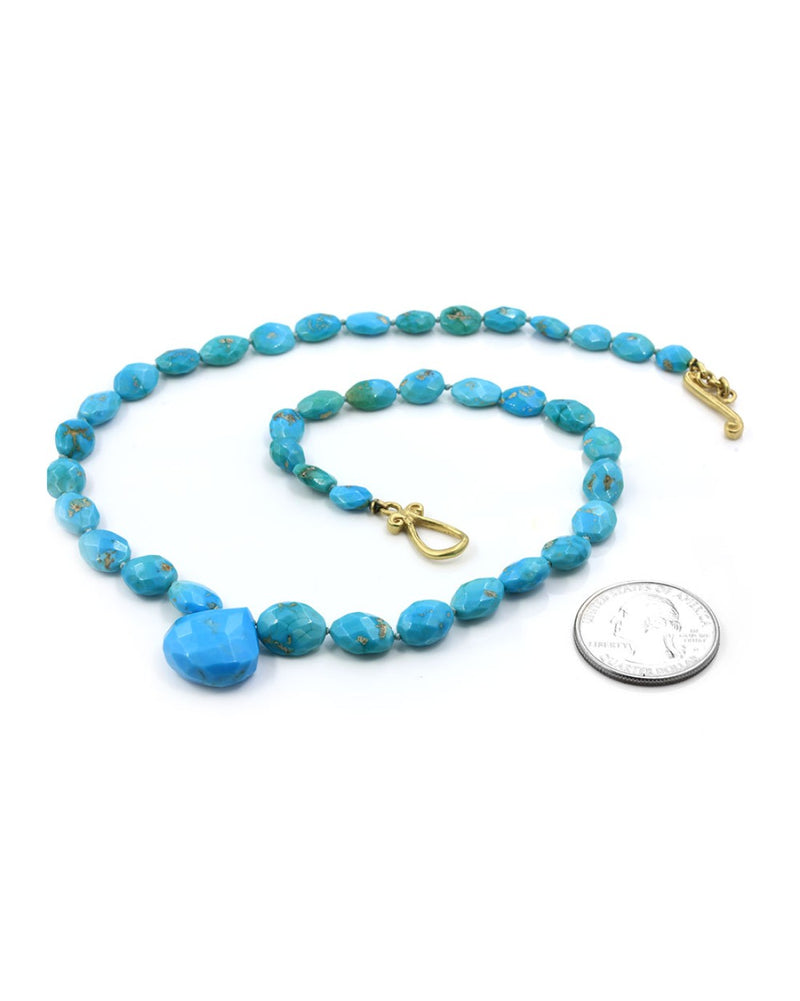 Robin Rotenier Turquoise Necklace with Gold Clasp