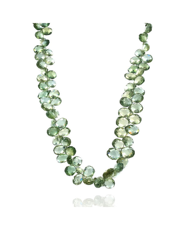 Robin Rotenier Green Sapphire Necklace with Gold Clasp