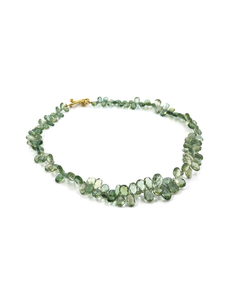 Robin Rotenier Green Sapphire Necklace with Gold Clasp