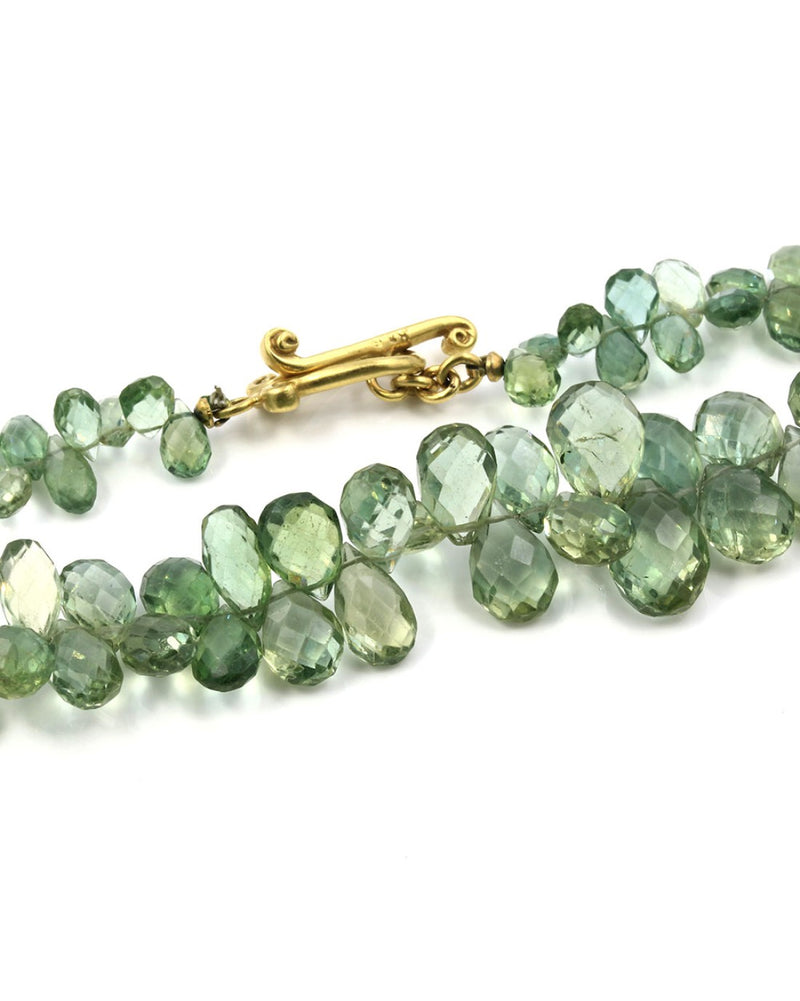 Robin Rotenier Green Sapphire Necklace with Gold Clasp