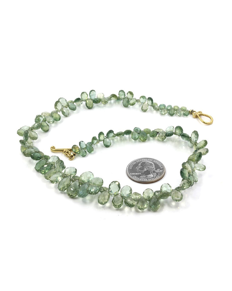 Robin Rotenier Green Sapphire Necklace with Gold Clasp