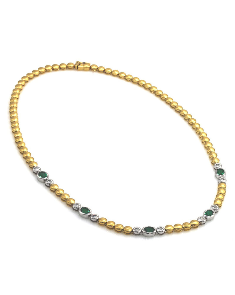 Aris Emerald and Diamond Necklace in Gold