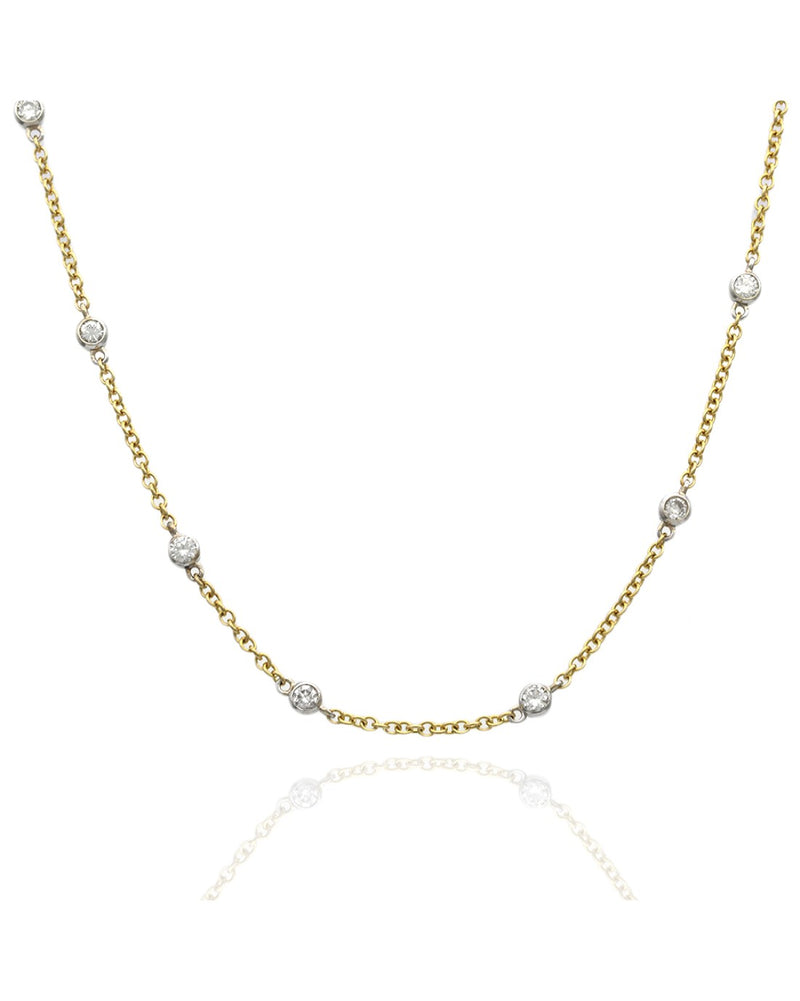 Diamonds by the Yard Necklace in White and Yellow Gold