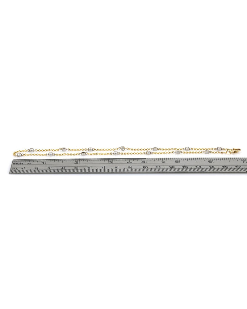 Diamonds by the Yard Necklace in White and Yellow Gold