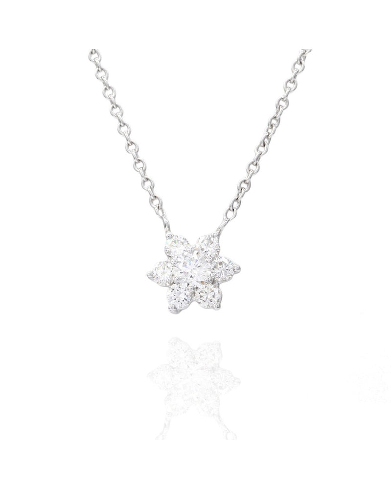 Diamond Cluster Gold Necklace